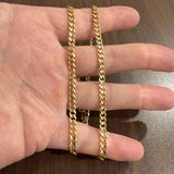 14k Yellow Gold 23g Solid Heavy 4.5mm Curb Link Chain Necklace 22"