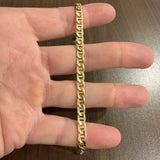 14k Yellow Gold 12g Solid Men's 6mm Mariner Link Bracelet Italy 8"