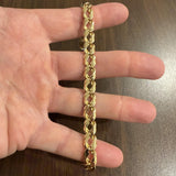 14k Yellow Gold 30.4g Solid Vintage Men's Fancy Curb Link Bracelet Italy 9"
