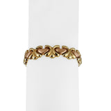 14k Yellow and Rose Gold 17.3g Vintage Fancy Heart Link Bracelet Italy 7"