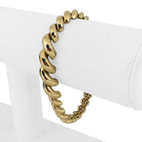 14k Yellow Gold 12.4g Faceted Graduated San Marco Link Bracelet Peru 7"