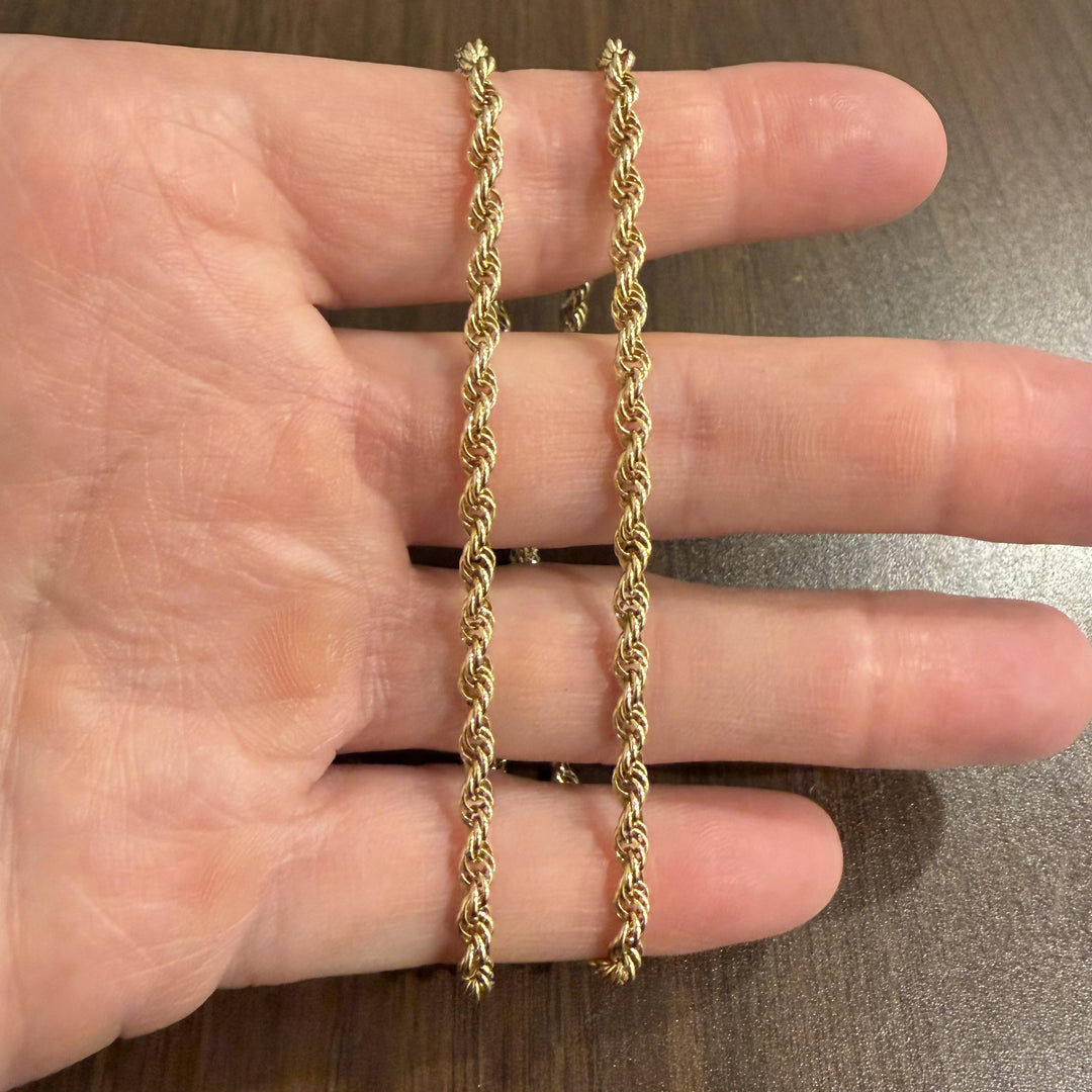 14k Yellow Gold 14.6g Solid 3.5mm Ladies Rope Chain Necklace 18"