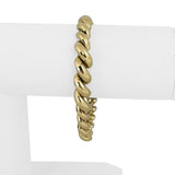 14k Yellow Gold 12.4g Faceted Graduated San Marco Link Bracelet Peru 7"