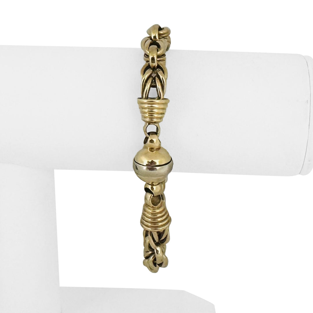 14k Yellow Gold 25g Vintage Thick 8mm Fancy Link Bracelet 7.5"