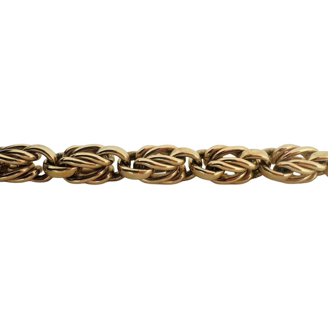 14k Yellow Gold 25g Vintage Thick 8mm Fancy Link Bracelet 7.5"