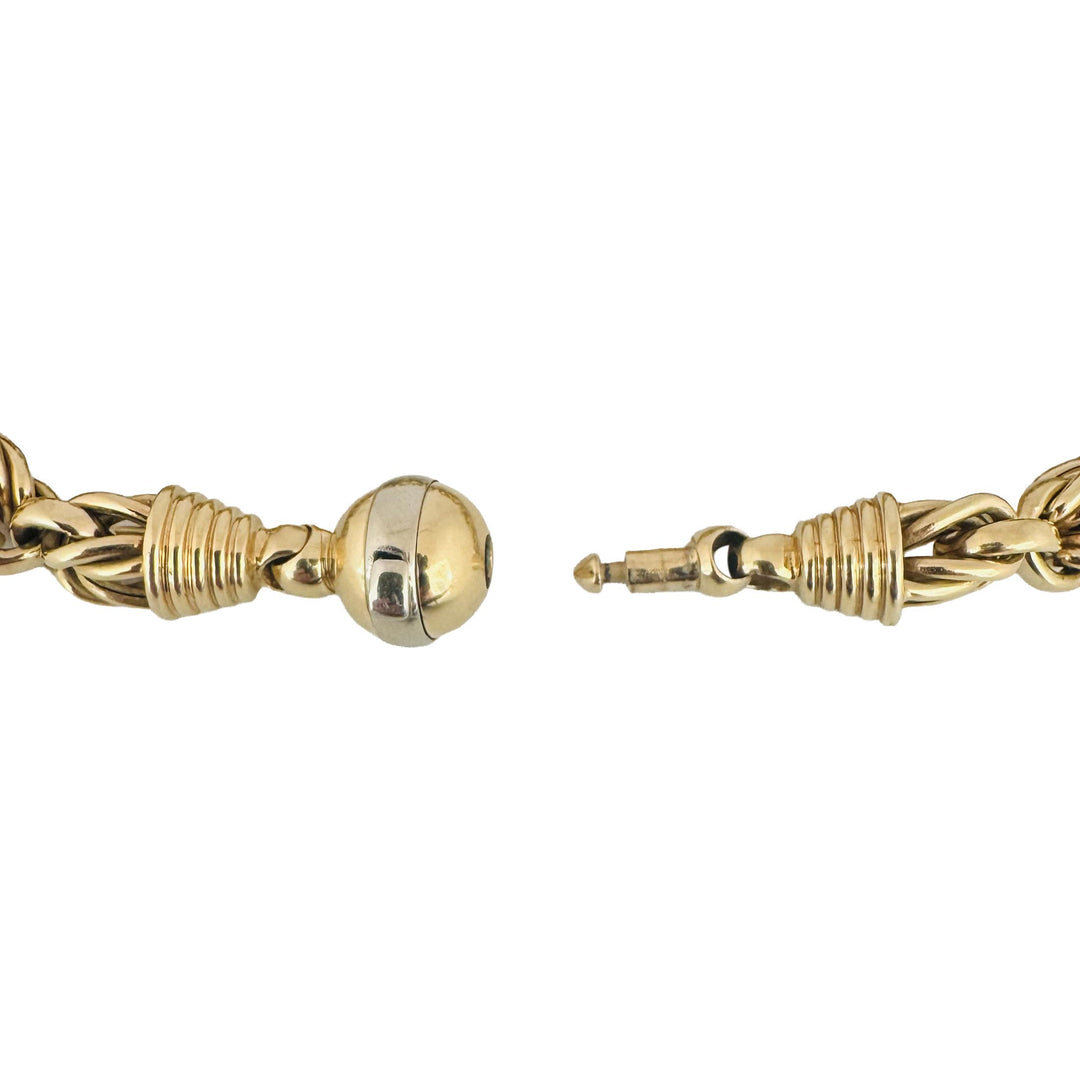 14k Yellow Gold 25g Vintage Thick 8mm Fancy Link Bracelet 7.5"