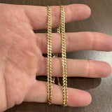 14k Yellow Gold 10.2g Solid Flat 4mm Curb Link Chain Necklace 18"