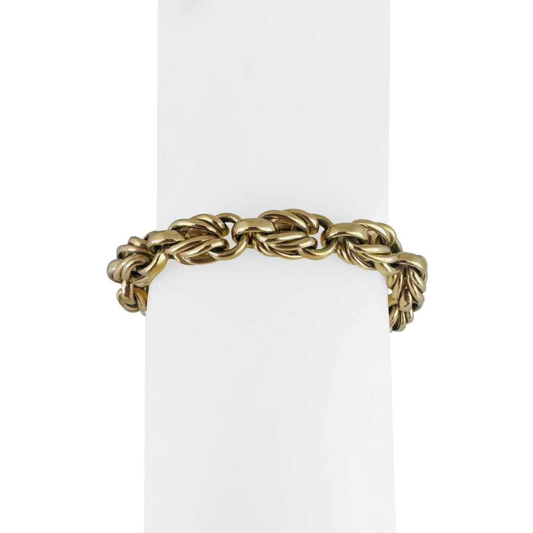 14k Yellow Gold 25g Vintage Thick 8mm Fancy Link Bracelet 7.5"