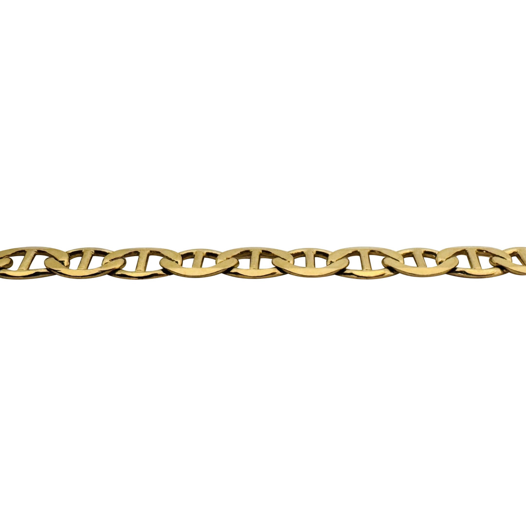 14k Yellow Gold 13.2g Solid Flat 4.5mm Mariner Link Chain Necklace Italy 18"