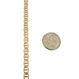 14k Yellow Gold 13.2g Solid Flat 4.5mm Mariner Link Chain Necklace Italy 18"