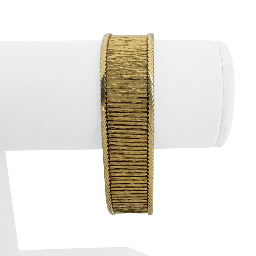 14k Yellow Gold 41.8g Solid Heavy 17.5mm Vintage Fancy Link Bracelet 7.25"