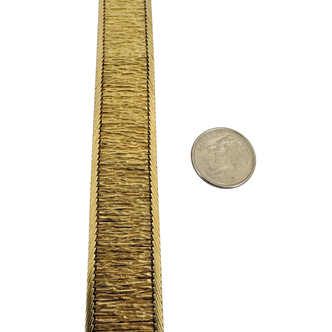 14k Yellow Gold 41.8g Solid Heavy 17.5mm Vintage Fancy Link Bracelet 7.25"