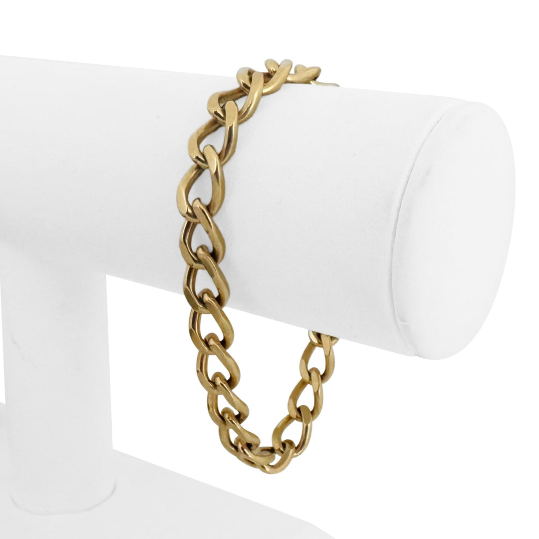 14k Yellow Gold 21g Solid Vintage 8mm Ladies Curb Link Bracelet 7"
