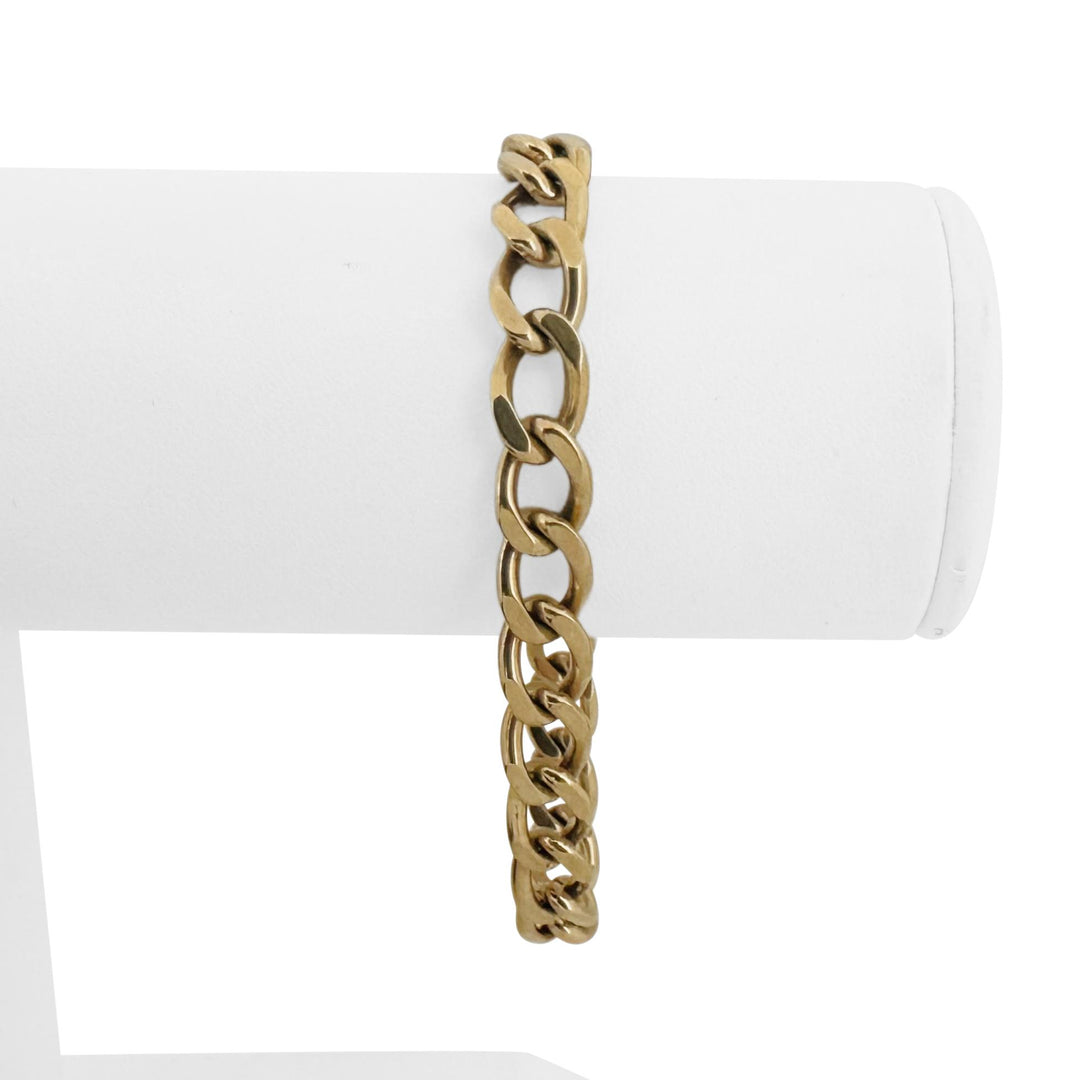 14k Yellow Gold 21g Solid Vintage 8mm Ladies Curb Link Bracelet 7"