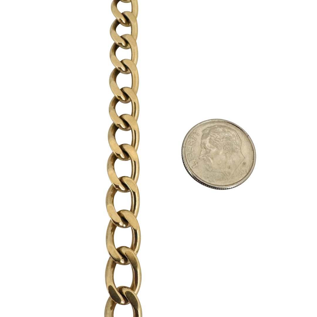 14k Yellow Gold 21g Solid Vintage 8mm Ladies Curb Link Bracelet 7"