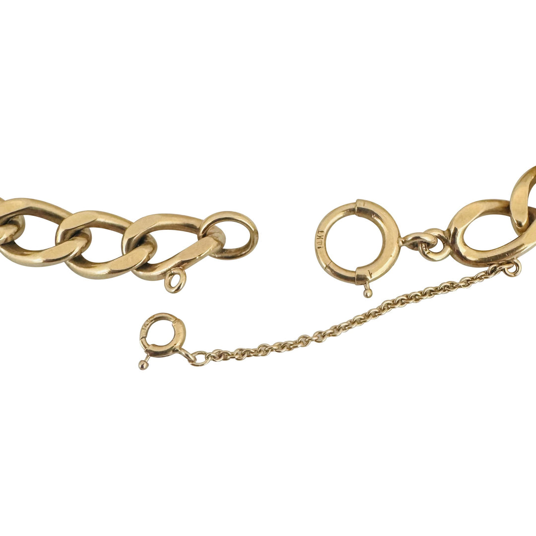 14k Yellow Gold 21g Solid Vintage 8mm Ladies Curb Link Bracelet 7"