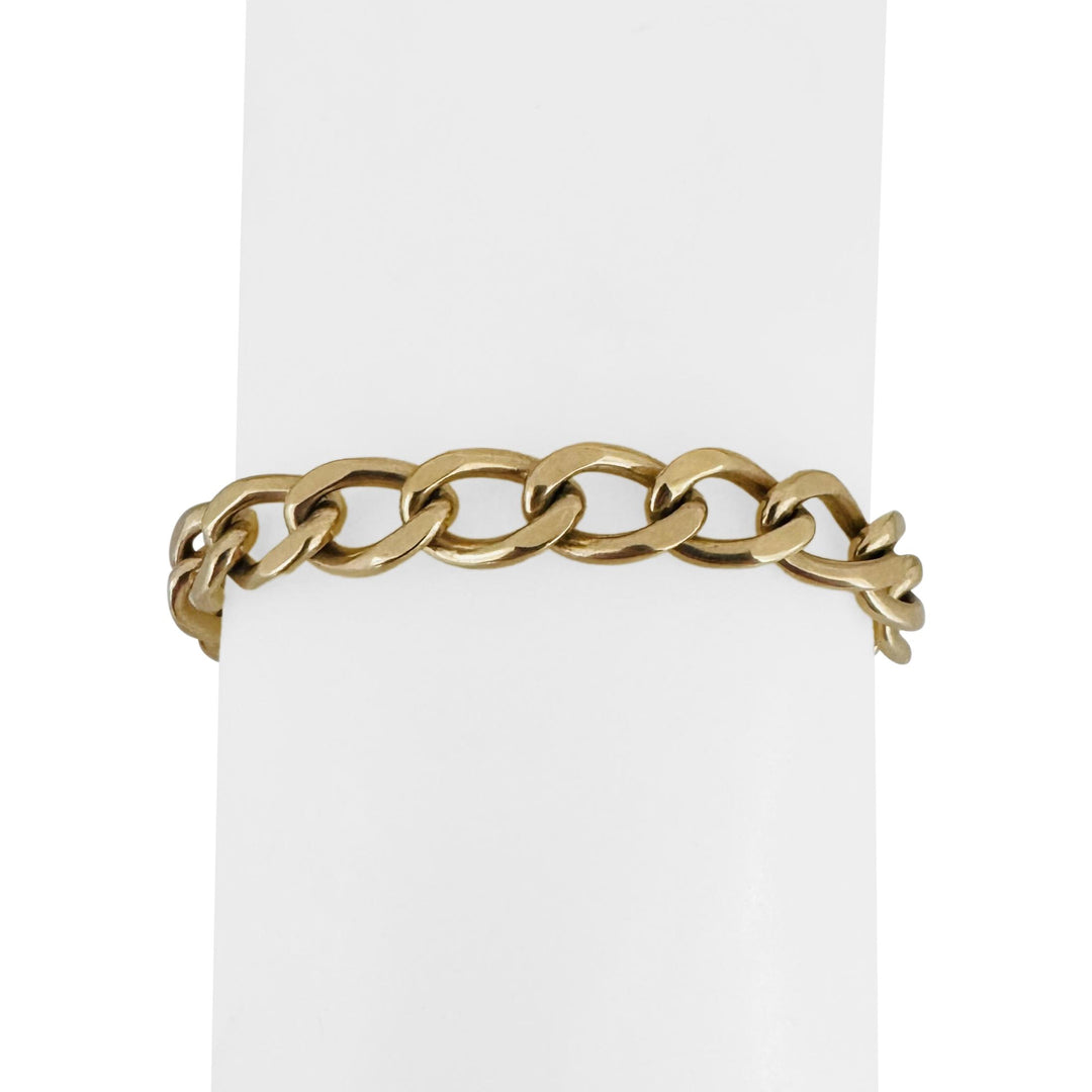 14k Yellow Gold 21g Solid Vintage 8mm Ladies Curb Link Bracelet 7"