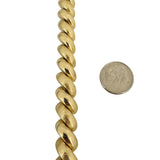 14k Yellow Gold 25g Polished and Brushed Links San Marco Bracelet Italy 7.25"