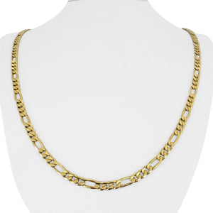 14k Yellow Gold 21.6g Solid 4.5mm Figaro Link Chain Necklace Italy 24"