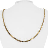 14k Yellow Gold 10.8g Polished Squared 2.5mm Box Link Chain Necklace 24"