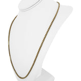 14k Yellow Gold 10.8g Polished Squared 2.5mm Box Link Chain Necklace 24"