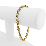 14k Yellow Gold 5.8g Hollow Light 5.5mm Rolo Link Bracelet Italy 7.75"