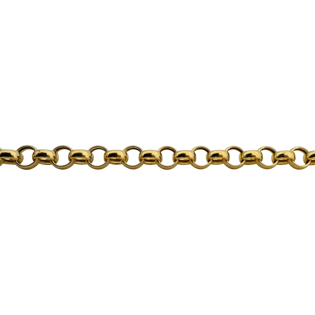 14k Yellow Gold 5.8g Hollow Light 5.5mm Rolo Link Bracelet Italy 7.75"