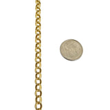 14k Yellow Gold 5.8g Hollow Light 5.5mm Rolo Link Bracelet Italy 7.75"