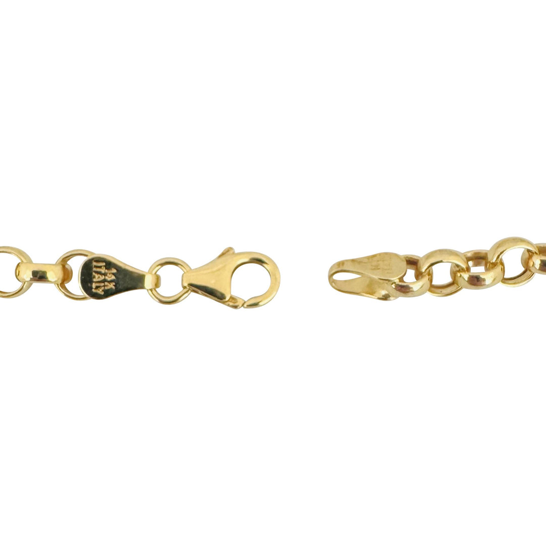 14k Yellow Gold 5.8g Hollow Light 5.5mm Rolo Link Bracelet Italy 7.75"