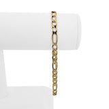 14k Yellow Gold 9.2g Semi Solid 6mm Men's Figaro Link Bracelet 9"