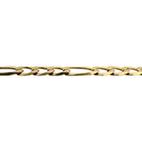 14k Yellow Gold 9.2g Semi Solid 6mm Men's Figaro Link Bracelet 9"