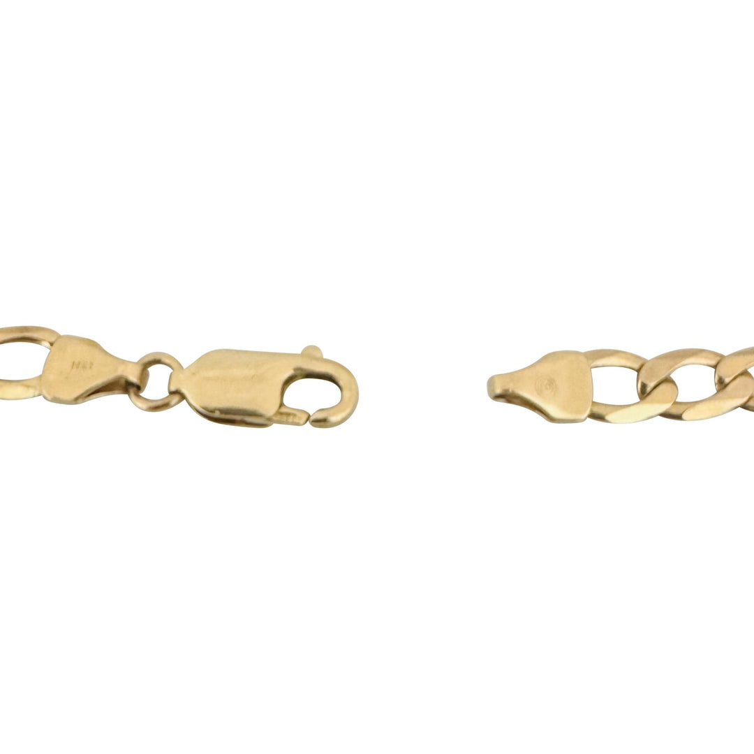 14k Yellow Gold 9.2g Semi Solid 6mm Men's Figaro Link Bracelet 9"