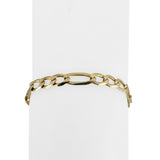 14k Yellow Gold 9.2g Semi Solid 6mm Men's Figaro Link Bracelet 9"