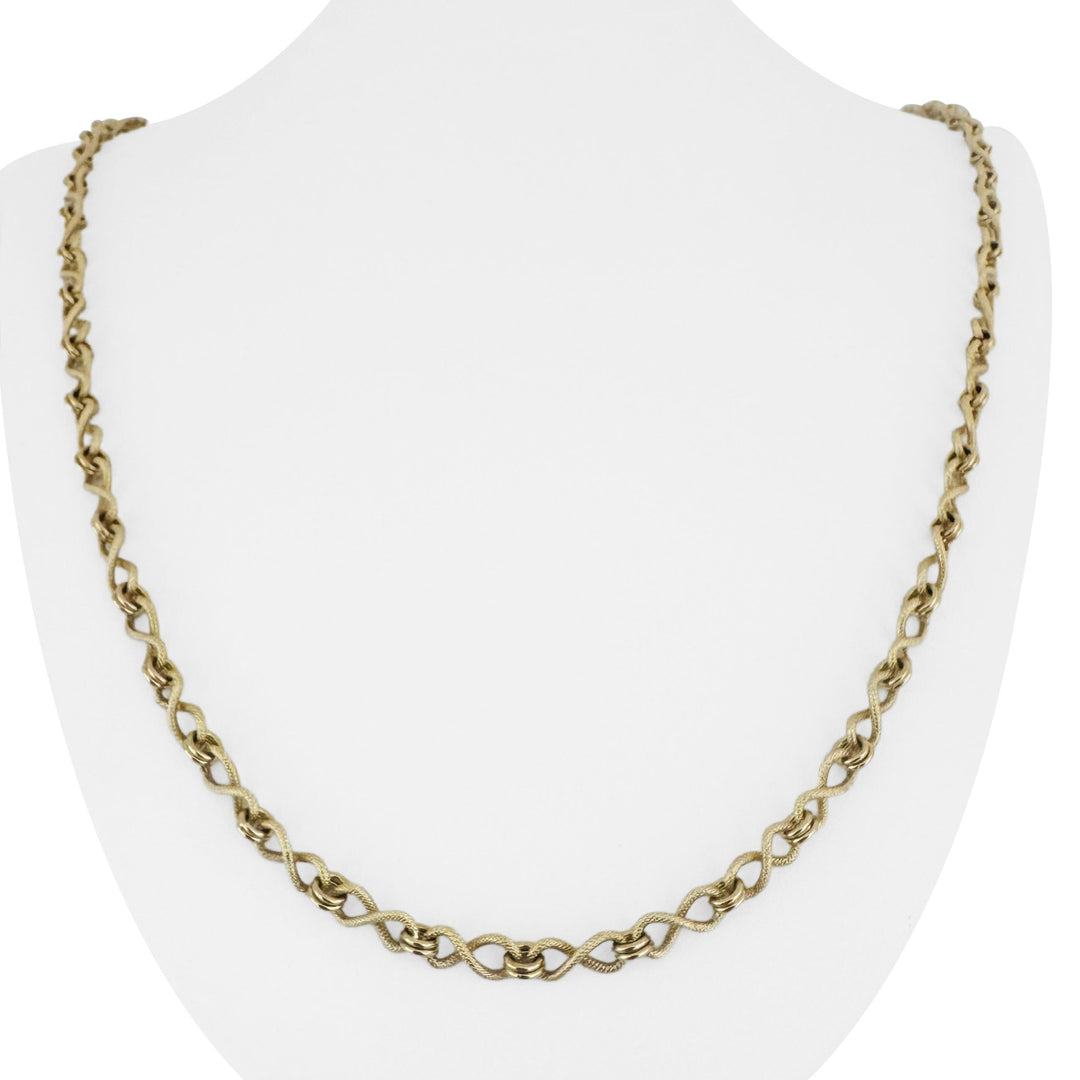 14k Yellow Gold 27.7g Ladies Vintage 4.5mm Fancy Link Chain Necklace Italy 30"