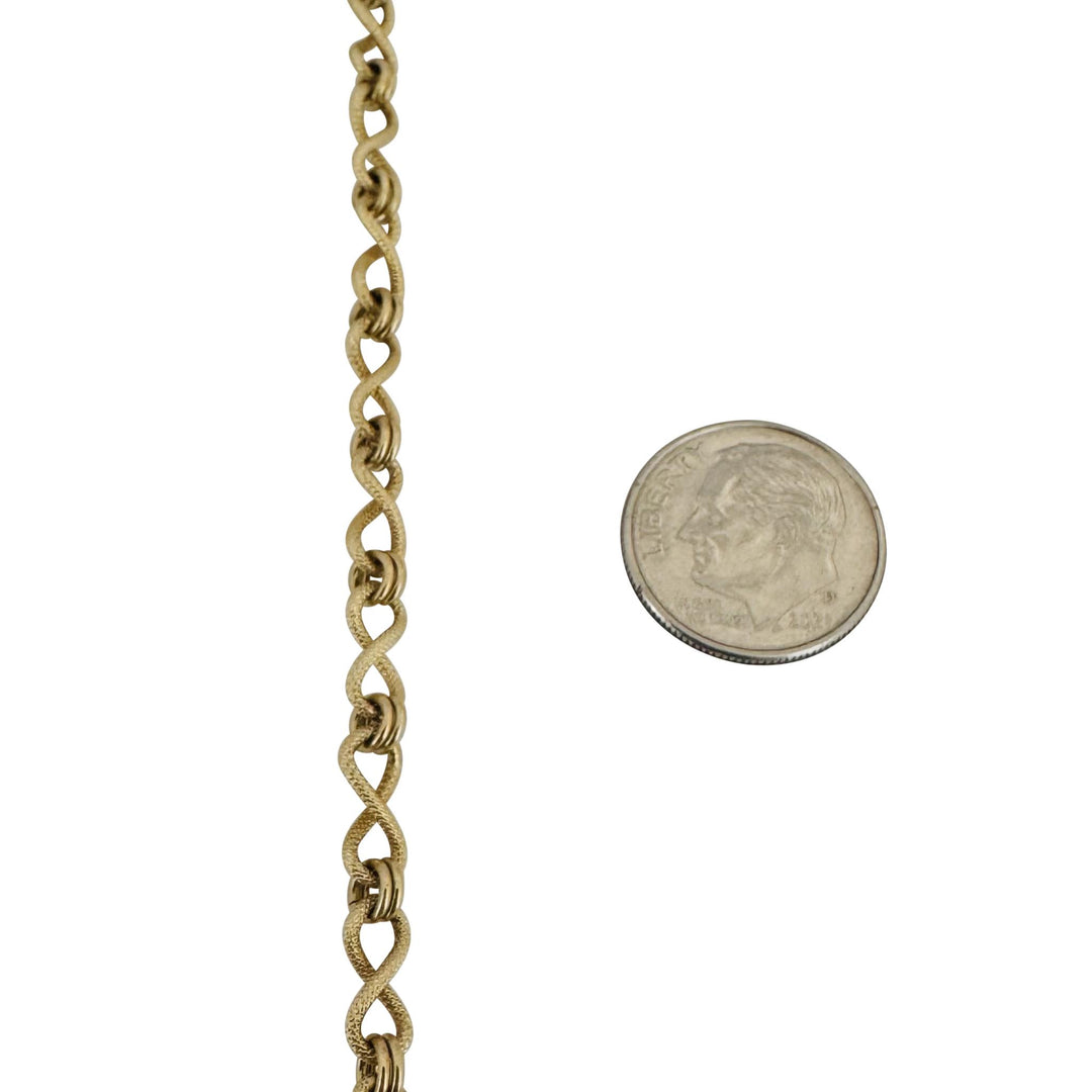 14k Yellow Gold 27.7g Ladies Vintage 4.5mm Fancy Link Chain Necklace Italy 30"