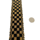 14k Yellow Gold and Leather 34g Vintage Braided Mesh Bracelet Italy 7"