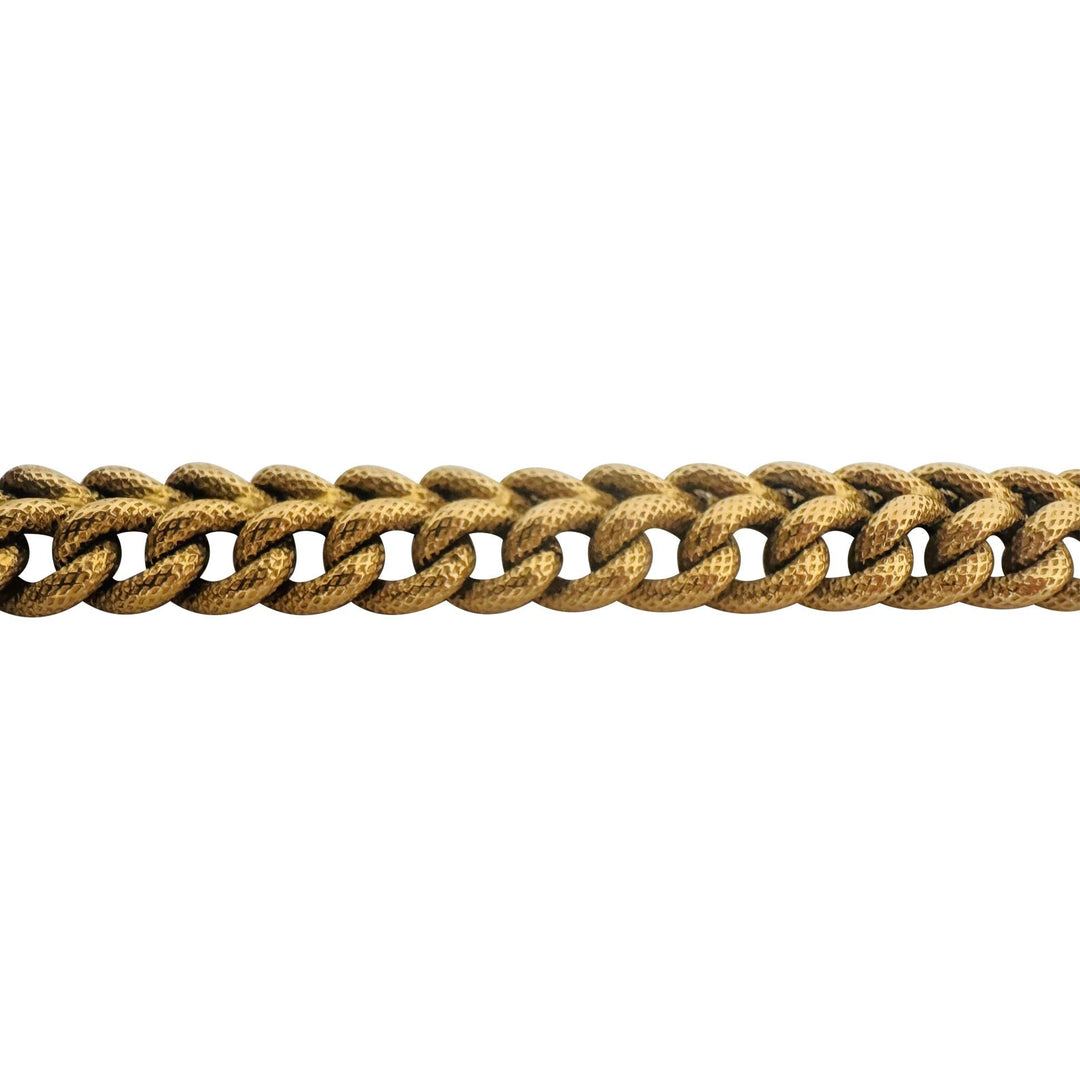 14k Yellow Gold 27.3g Vintage UnoAErre Textured  Fancy Link Bracelet Italy 8"