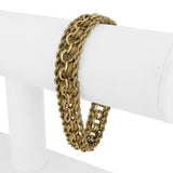 14k Yellow Gold 37g Vintage Heavy Double Curb Link and Rope Bracelet 7.5"
