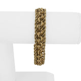 14k Yellow Gold 37g Vintage Heavy Double Curb Link and Rope Bracelet 7.5"