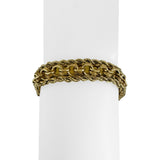 14k Yellow Gold 37g Vintage Heavy Double Curb Link and Rope Bracelet 7.5"