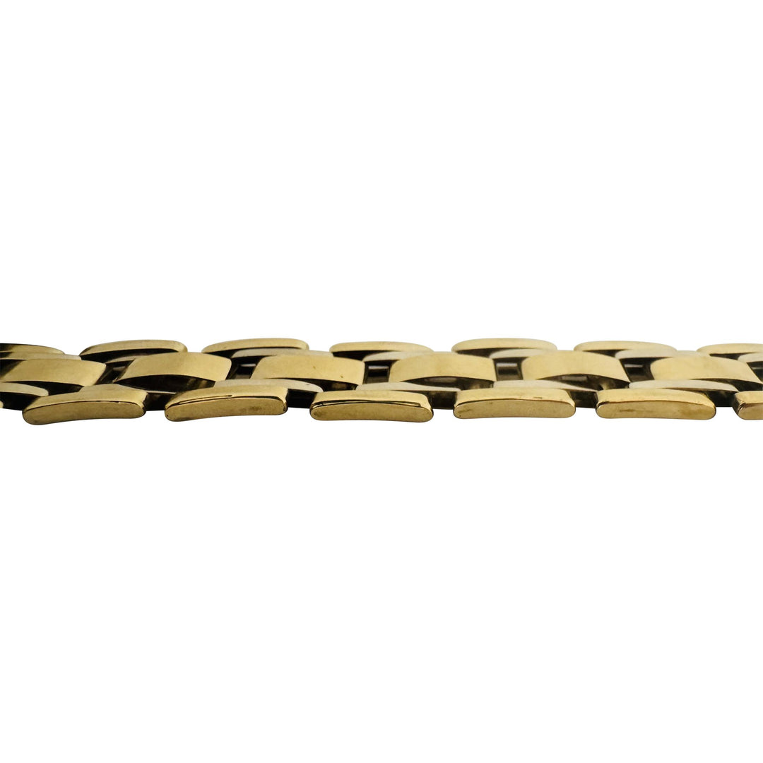 14k Yellow Gold 20.6g Men's Polished 11mm Fancy Bar Link Bracelet Italy 8"