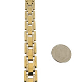 14k Yellow Gold 20.6g Men's Polished 11mm Fancy Bar Link Bracelet Italy 8"