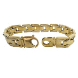 14k Yellow Gold 20.6g Men's Polished 11mm Fancy Bar Link Bracelet Italy 8"