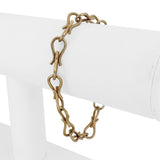 14k Yellow Gold 13g Solid Ladies 7.5mm Hook Clip Link Bracelet 7.5"
