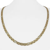 14k Yellow Gold 17.5g Solid 5mm Figarucci Link Chain Necklace Italy 22.5"