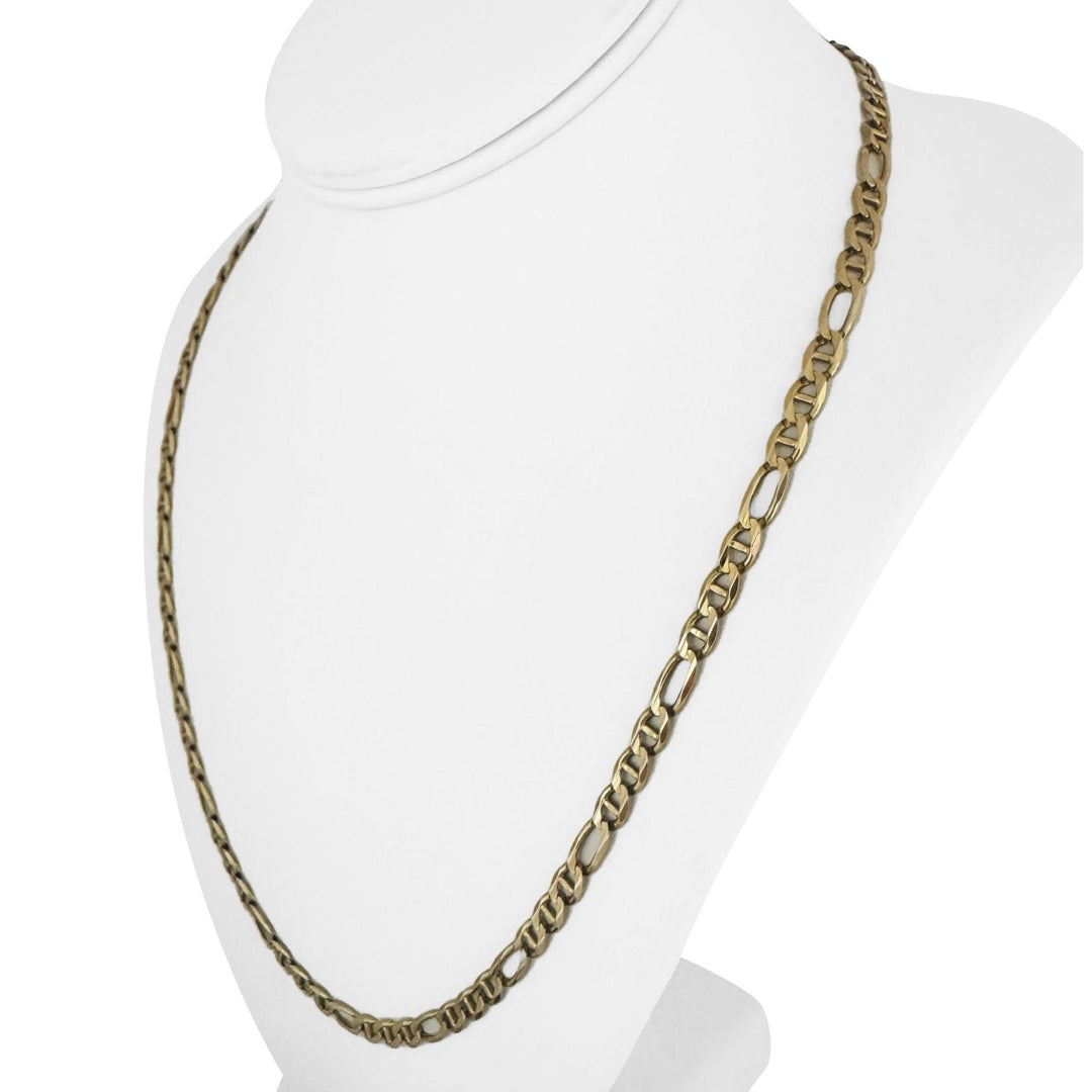 14k Yellow Gold 17.5g Solid 5mm Figarucci Link Chain Necklace Italy 22.5"