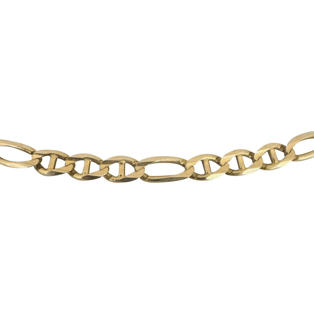 14k Yellow Gold 17.5g Solid 5mm Figarucci Link Chain Necklace Italy 22.5"