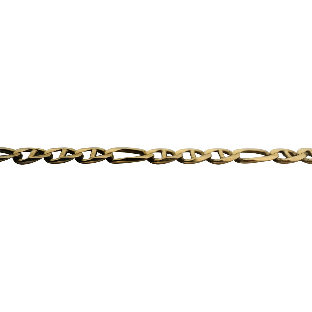 14k Yellow Gold 17.5g Solid 5mm Figarucci Link Chain Necklace Italy 22.5"