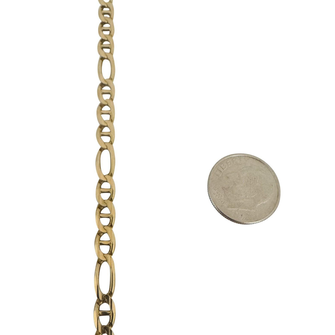 14k Yellow Gold 17.5g Solid 5mm Figarucci Link Chain Necklace Italy 22.5"