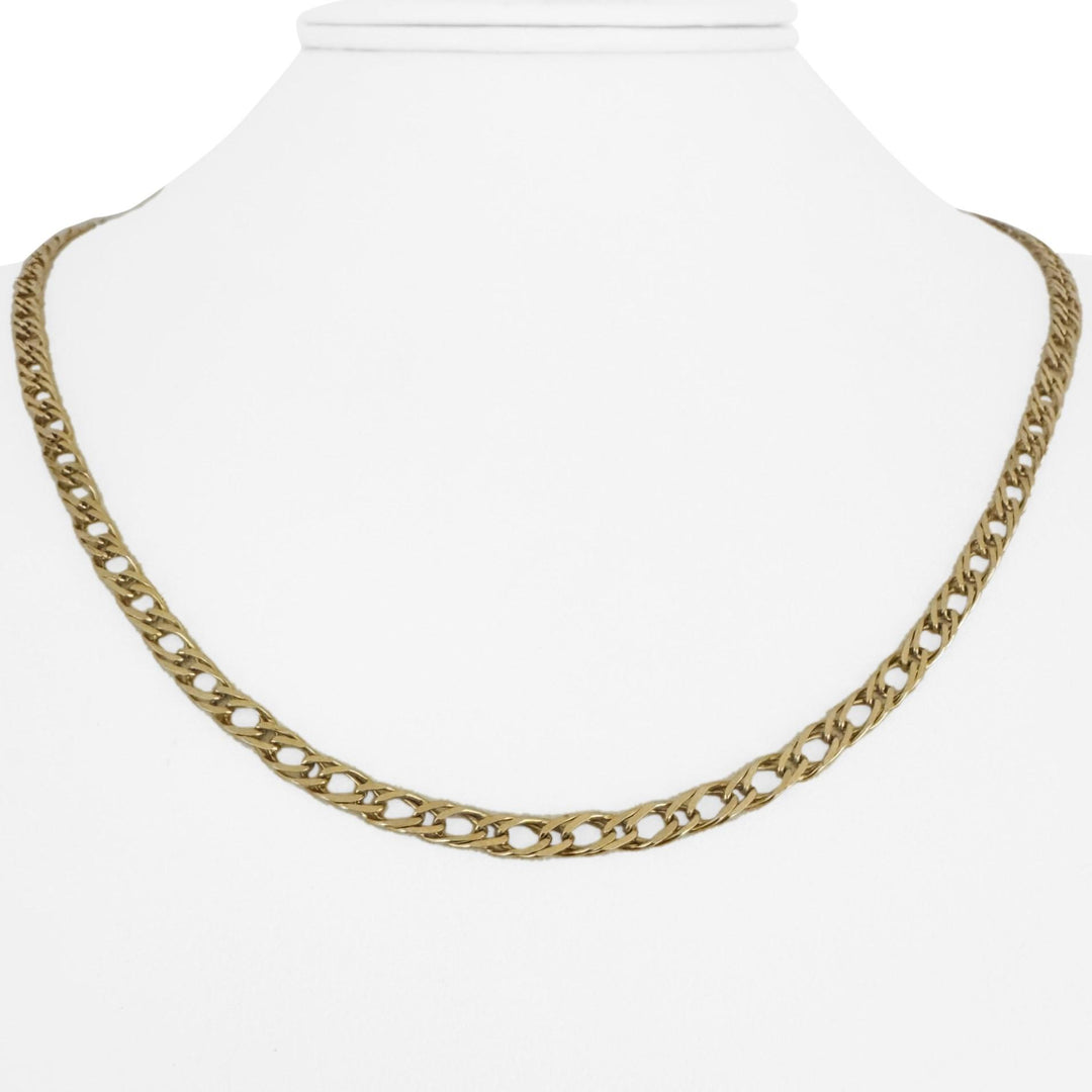 14k Yellow Gold 9g Semi Solid 3.5mm Fancy Curb Link Chain Necklace Italy 20"